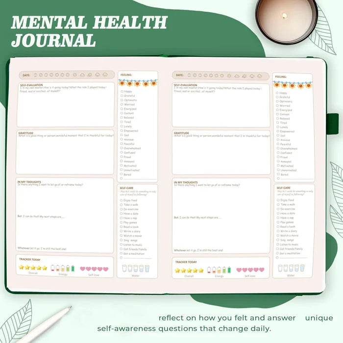 92-Day Mental Health Journal | Mood Tracker & Daily Self-Care Affirmations