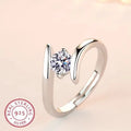 925 Sterling Silver Geometric Zircon Ring | Cocktail Statement Ring