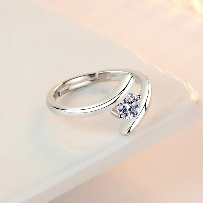 925 Sterling Silver Geometric Zircon Ring | Cocktail Statement Ring