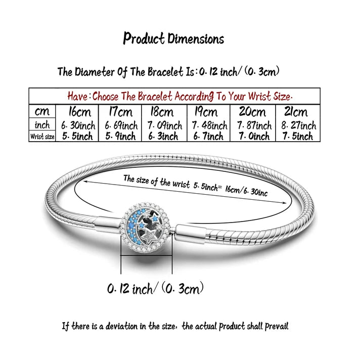 925 Sterling Silver Zircon Star Charm Bracelet | Pandora Compatible
