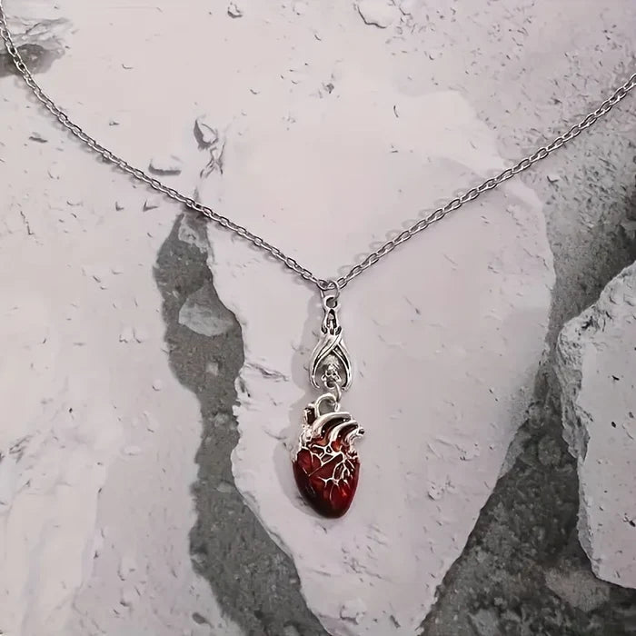 Bat Heart Gothic Pendant Necklace