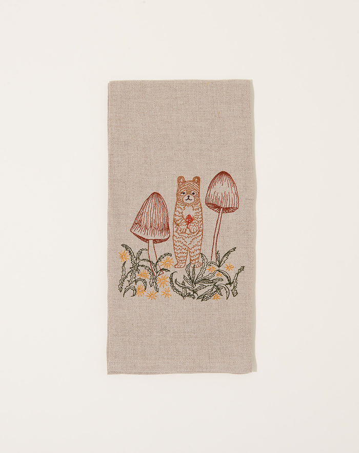 Coral & Tusk Bears with Pinecones Tea Towel