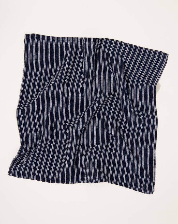 Caravan Boat Stripe Linen Napkins in Indigo and White, Set of 4