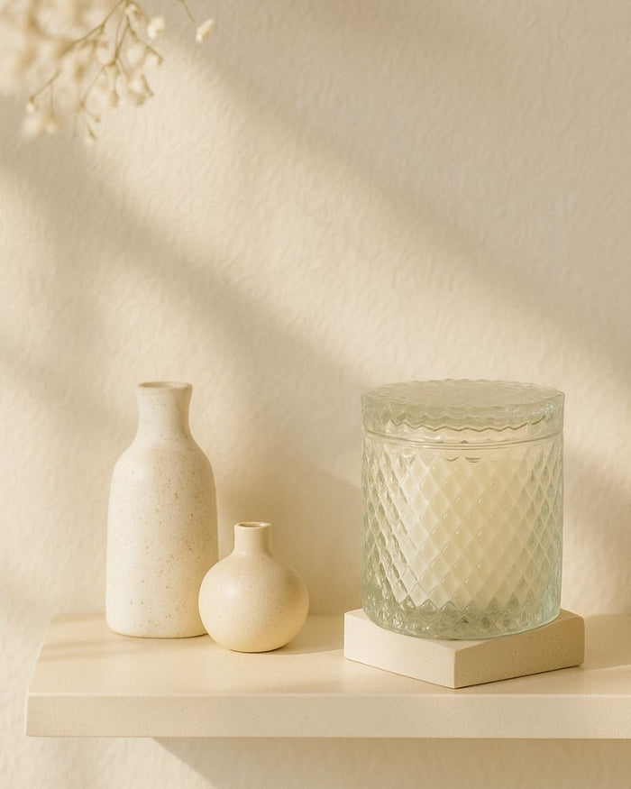 Brilliant Candle Vessel & Lid | 15oz Clear Glass