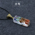 Chakra Crystal Chip Orgonite Pendant Necklace | Natural Stone & Copper Coil