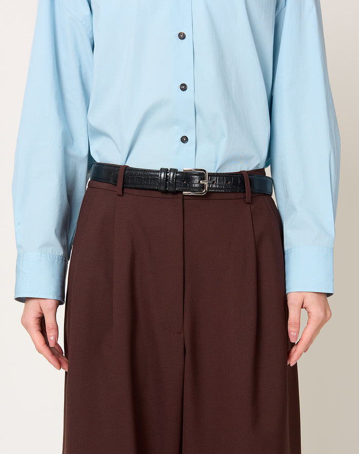 Cordera Classic Belt in Black Crocodile