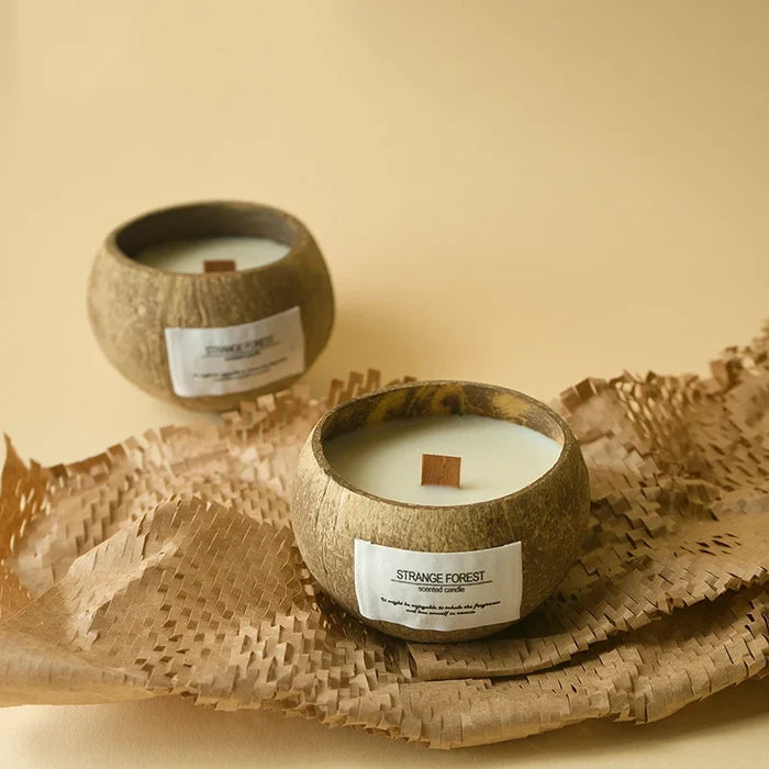 Coconut Shell Soy Wax Aromatherapy Candle | Essential Oil Scented Candle