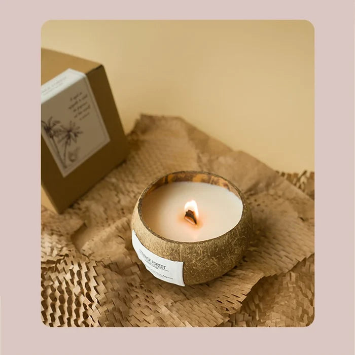 Coconut Shell Soy Wax Aromatherapy Candle | Essential Oil Scented Candle