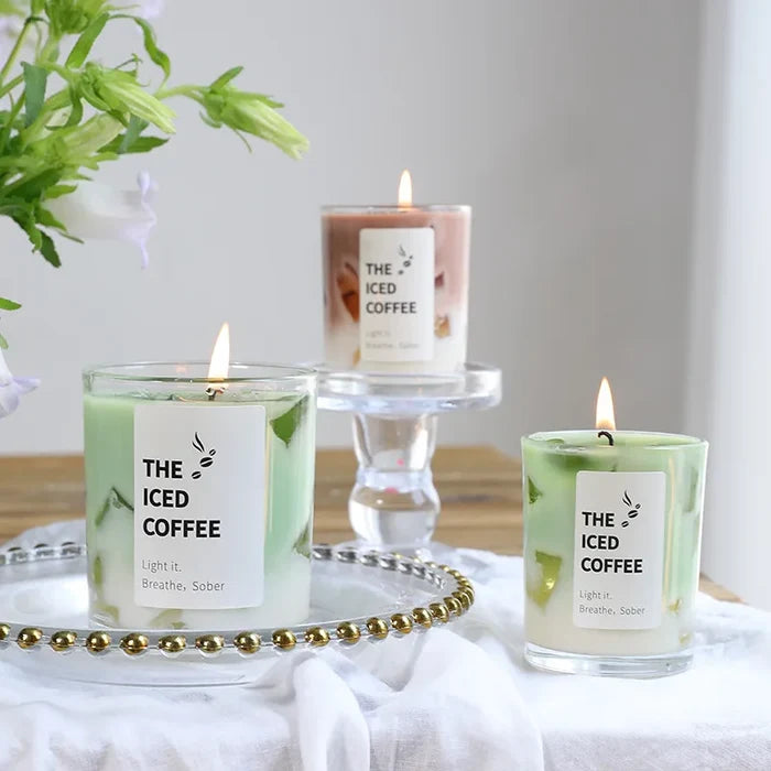 Coffee Cup Jelly Wax Candle | Smoke-Free Aromatherapy Candle (Matcha & Welcome Café)