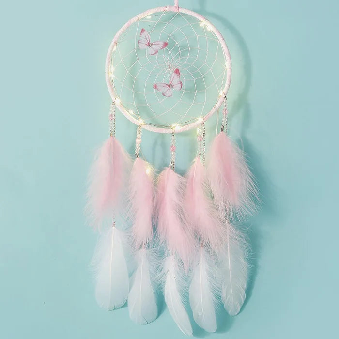 Colorful Boho Butterfly Dreamcatcher | Handmade Wind Chime Room Hanging