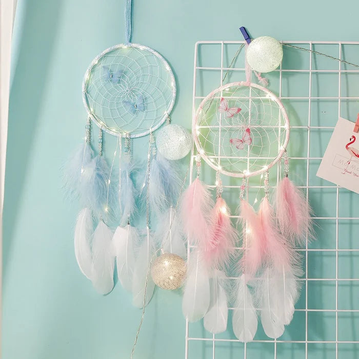 Colorful Boho Butterfly Dreamcatcher | Handmade Wind Chime Room Hanging