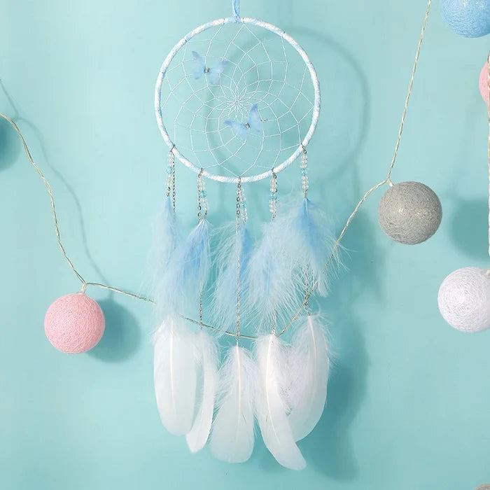 Colorful Boho Butterfly Dreamcatcher | Handmade Wind Chime Room Hanging