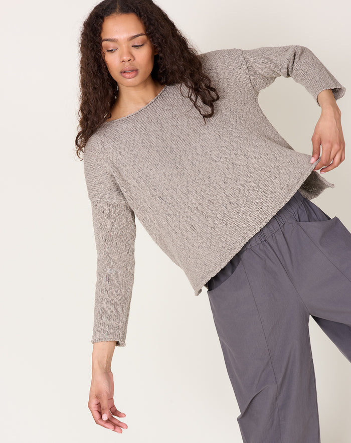 evam eva Cotton Slub Pullover in Grege