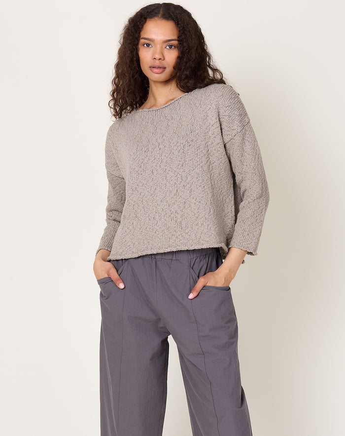 evam eva Cotton Slub Pullover in Grege