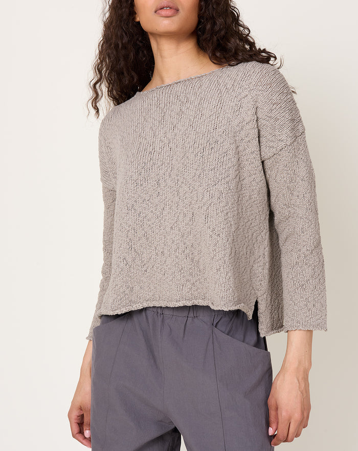 evam eva Cotton Slub Pullover in Grege