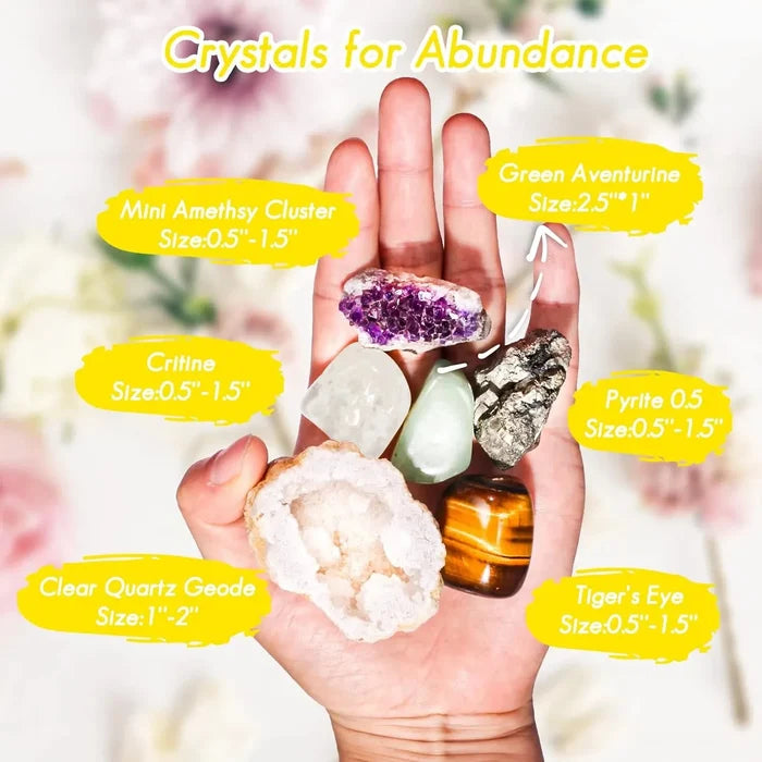 Crystal Healing Stone Gift Set | Abundance & Prosperity Gemstone Kit