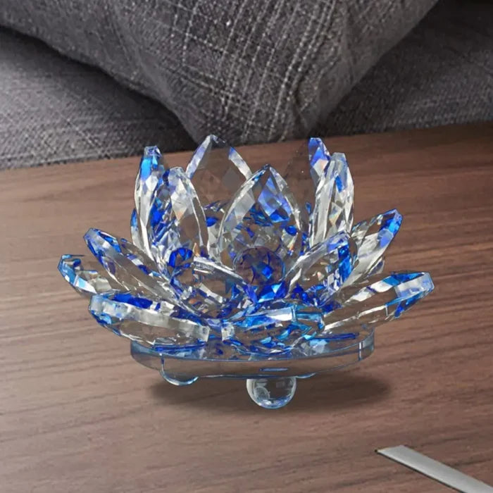 Crystal Lotus Flower Figurine — Healing Energy Home Decor & Gift