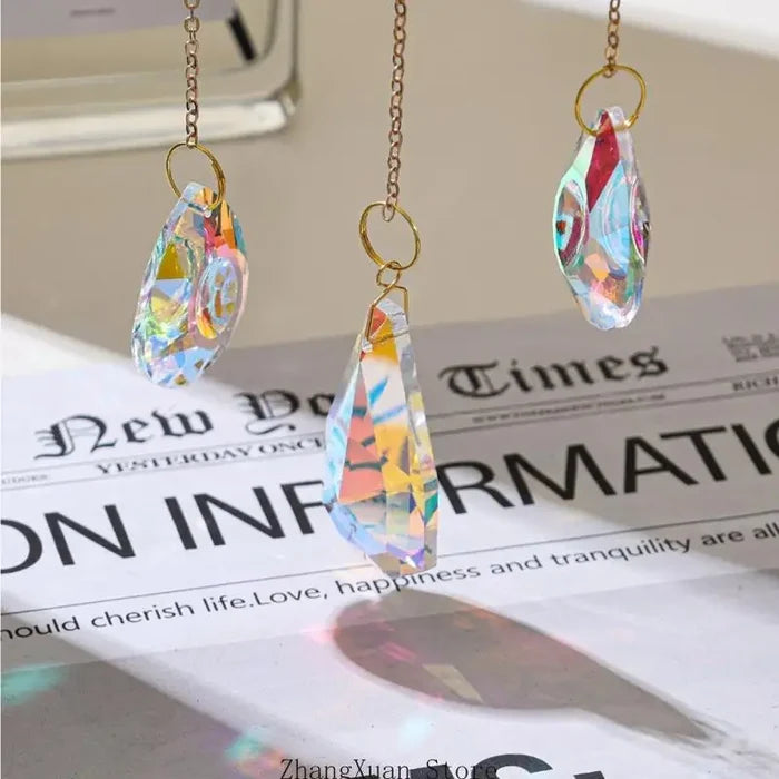 Crystal Tree & Moon Wind Chime | Chakra Suncatcher | Rainbow Light Decor