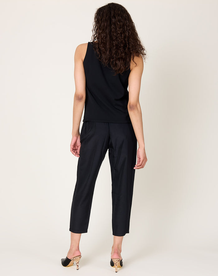 evam eva Cupro Silk Pants in Black