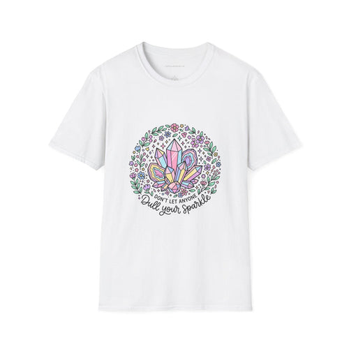 "Don't Let Anyone Dull Your Sparkle" T-Shirt — Crystal & Floral Graphic Tee