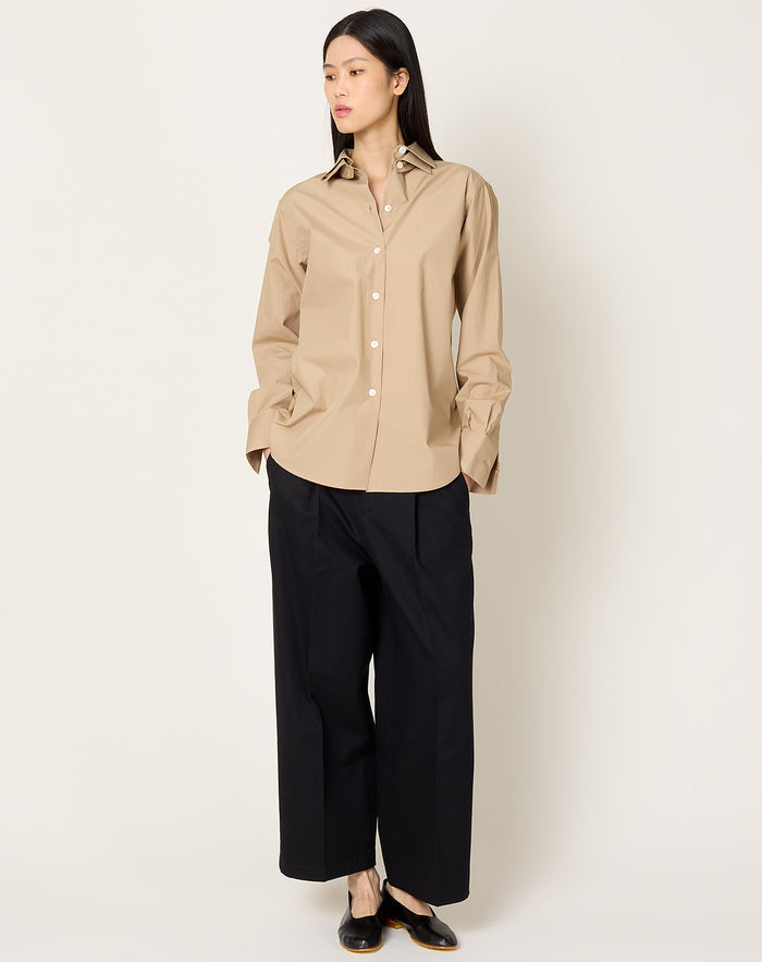 Róhe Double Collar Shirt in Wheat