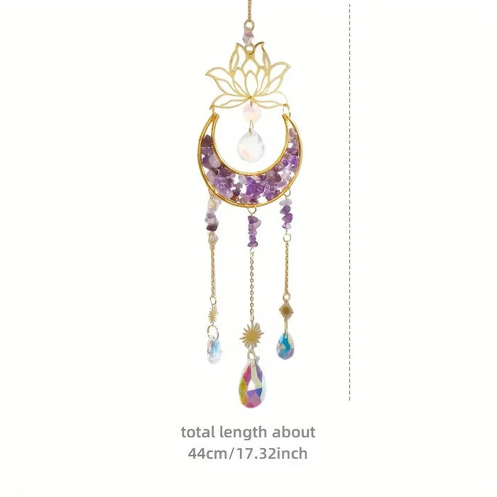 Geometric Hexagon Tree of Life Crystal Suncatcher — Rainbow Prism Window Hanging