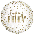 Gold Confetti Happy Birthday 45cm (18") Foil Balloon