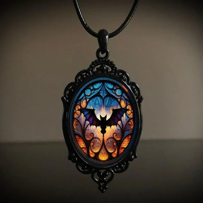 Gothic Crow, Cross & Witch Pendant Necklace