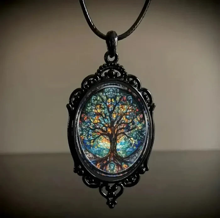 Gothic Crow, Cross & Witch Pendant Necklace