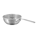Mauviel 1830 M'360 Tri-Ply Stainless Steel Chef Pan With Glass Lid, Cast Stainless Steel Handle, 3.4 Qt
