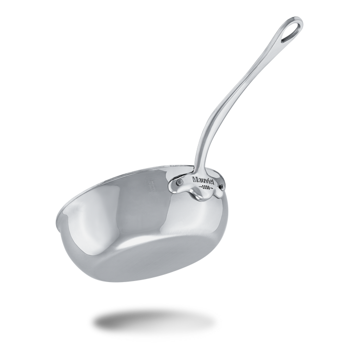 Mauviel M'COOK 5-Ply stainless steel chef pan with lid and cast stainless steel handle, durable cookware for professional kitchens