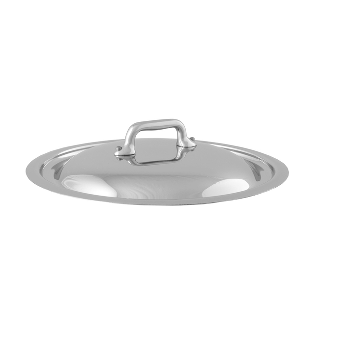 Mauviel M'COOK 5-ply stainless steel sauté pan with lid, cast stainless steel handle, 1.1-quart capacity, high-quality cookware