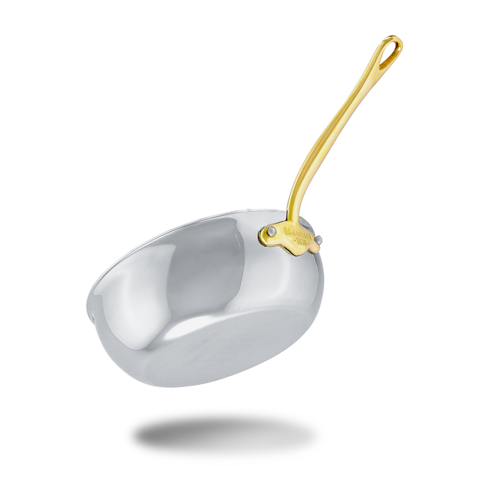 Mauviel M'COOK 5-ply chef pan with brass handle, stainless steel cookware ideal for professional and home kitchens