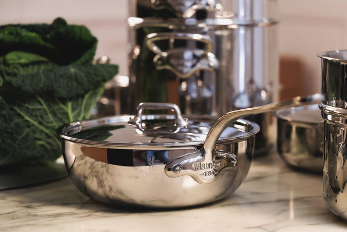 Mauviel 1830 M'URBAN 4 Tri-Ply Chef Pan, Cast Stainless Steel Handle