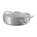 Mauviel M'URBAN 4 Tri-Ply Rondeau with lid, cast stainless steel handles, 3.2-quart cookware on stovetop