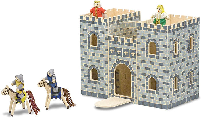Melissa and Doug Fold & Go Wooden Castle 9 wooden play items Age 3+Item # 3702