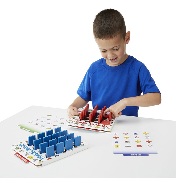 Melissa & Doug - Flip to Win Travel Bingo Game - 2 Wooden Game Boards, 4 Double-Sided Cards - Olde Church Emporium