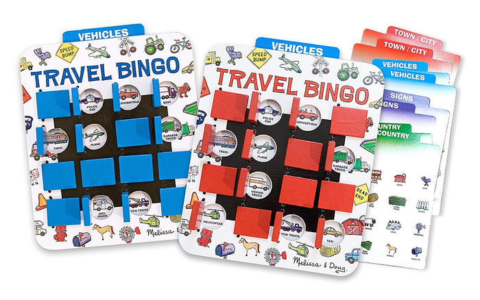 Melissa & Doug - Flip to Win Travel Bingo Game - 2 Wooden Game Boards, 4 Double-Sided Cards - Olde Church Emporium