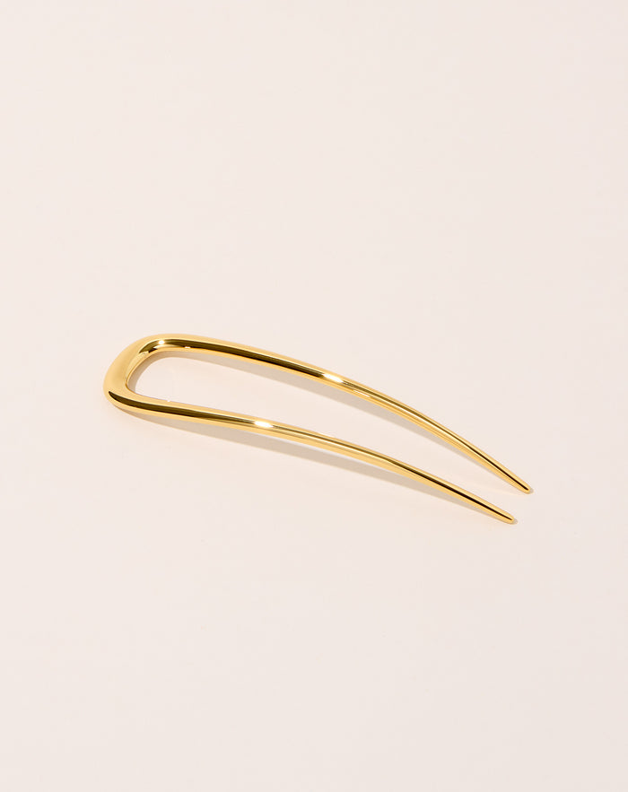 Machete Midi French Hair Pin in Gold
