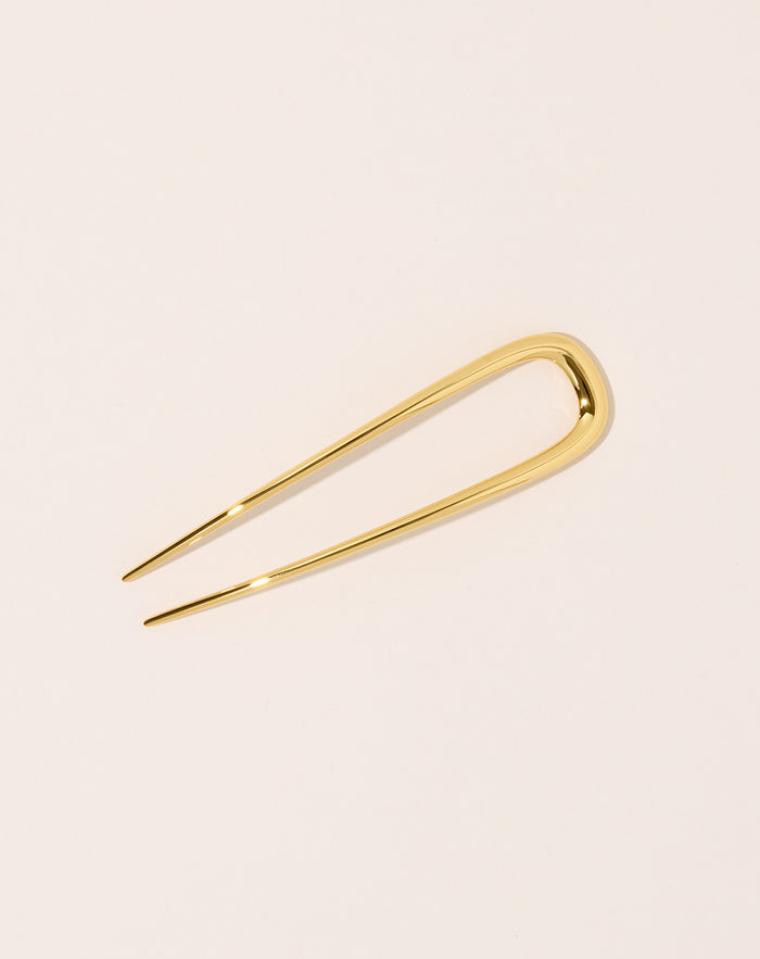 Machete Midi French Hair Pin in Gold
