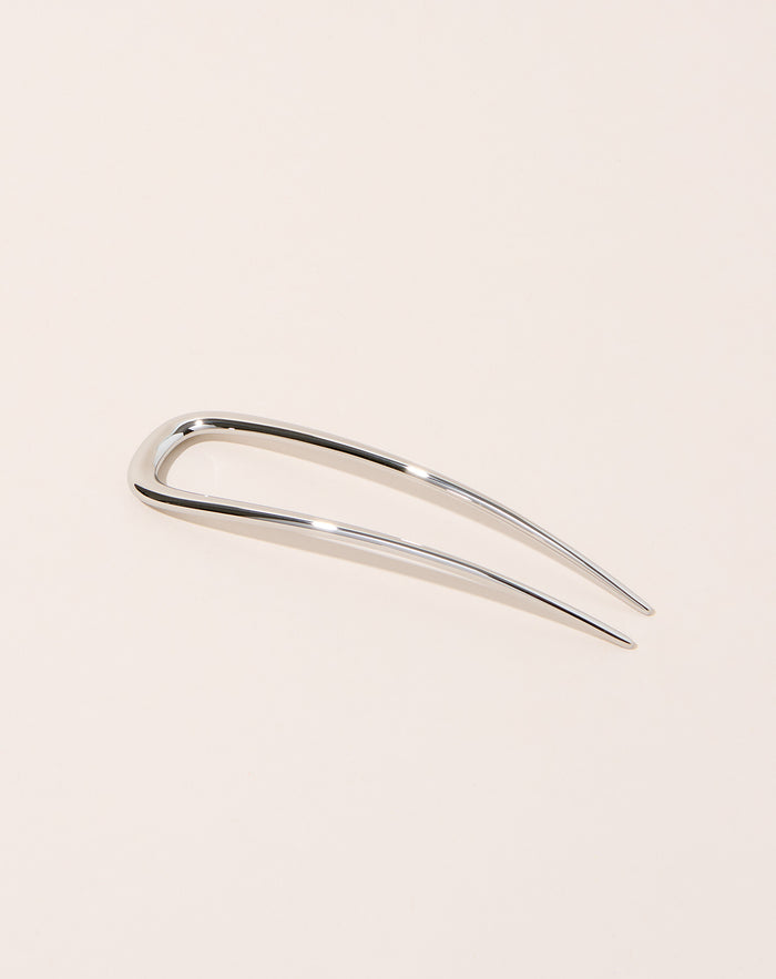 Machete Midi French Hair Pin in Silver