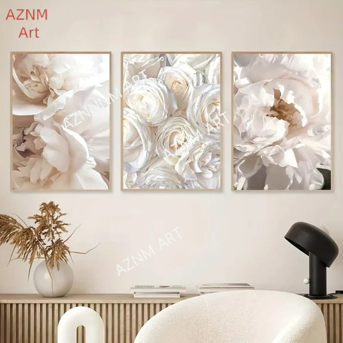 Minimalist Floral Botanical Canvas Print — Single or 3-Piece Set