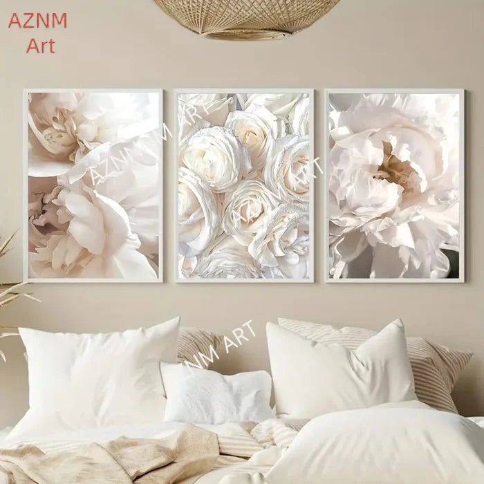 Minimalist Floral Botanical Canvas Print — Single or 3-Piece Set