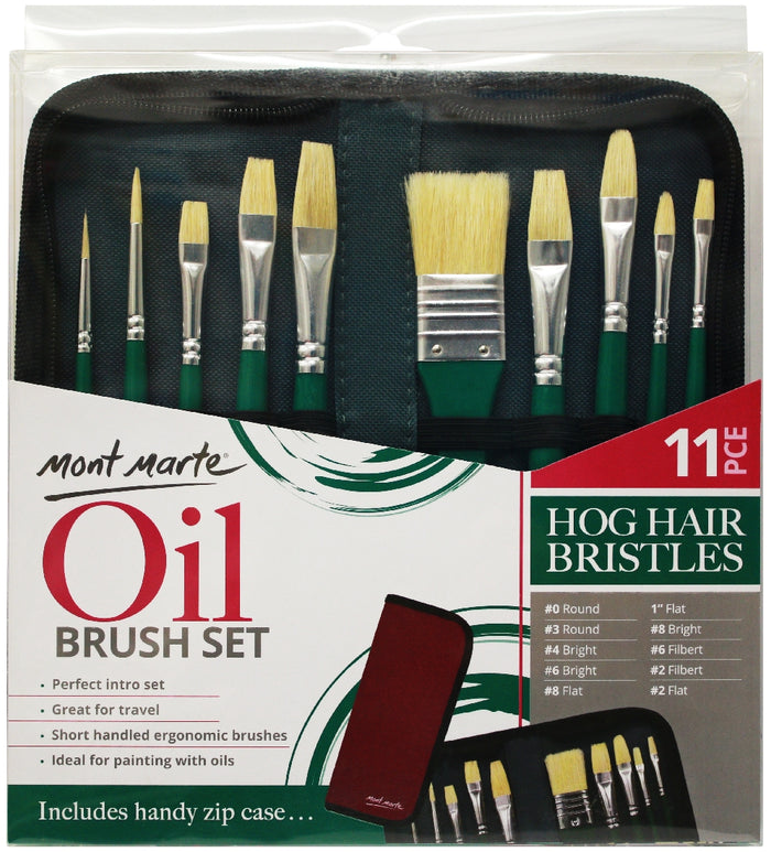 M.M. Brush Set in Wallet 11pc - Oil