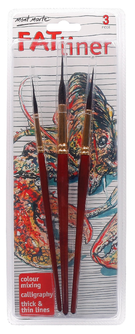 M.M. Fat Liner Brush Set Taklon/Squirrel 16/10/6