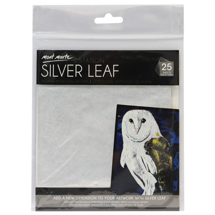 M.M. Imitation Silver Leaf 14x14cm 25 sheets