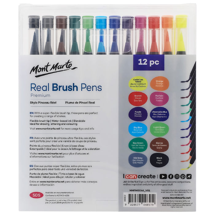 M.M. Real Brush Pens 12pc