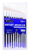 M.M. Silver Series Artist Brushes 12pce Flat 1-12