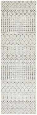 Monochrome Trellis Silver Runner Rug