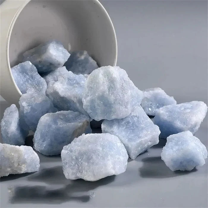 Natural Angelite Crystal Stone | Healing Reiki Angel Stone (Multiple Sizes)
